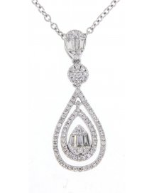 PEAR STYLE BAGUETTE DIAMOND PENDANT (TP1721)