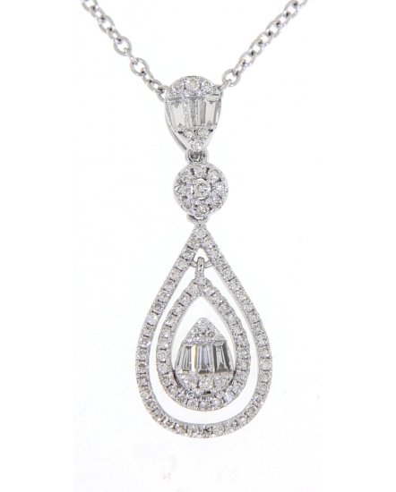 PEAR STYLE BAGUETTE DIAMOND PENDANT (TP1721)