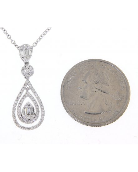 PEAR STYLE BAGUETTE DIAMOND PENDANT (TP1721)