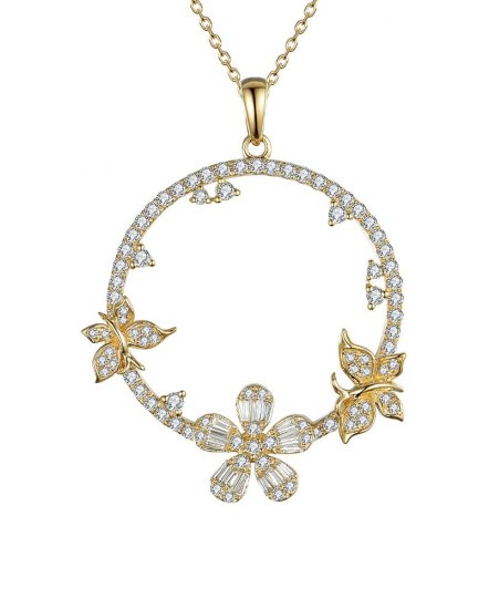 BUTTERFLY STYLE ROUND DIAMOND PENDANT (TP1751)