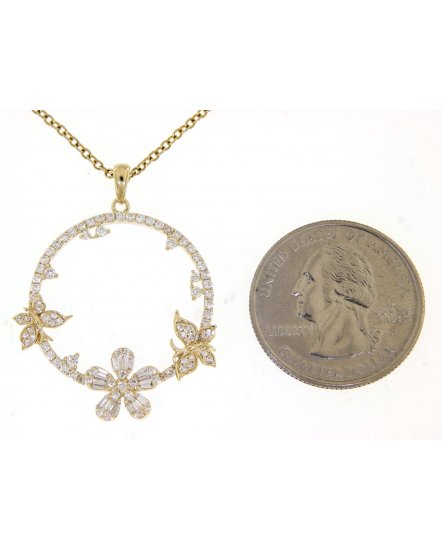 BUTTERFLY STYLE ROUND DIAMOND PENDANT (TP1751)