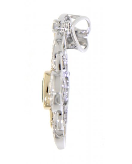 FLORAL STYLE EMERALD DIAMOND PENDANT (TP1752)