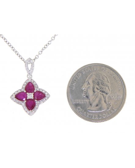 FOUR LEAF RUBY DIAMOND PENDANT (TP1775)