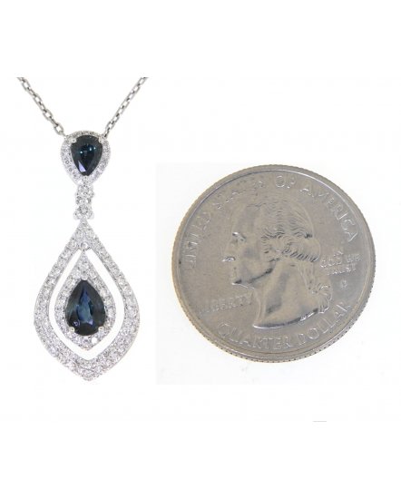 MARQUISE STYLE COLORED STONE DIAMOND PENDANT (TP1779)