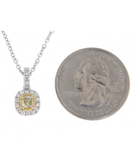  MULTI TONE CUSHION DIAMOND PENDANT (TP1782)