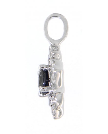 RHOMBUS SHAPE COLORED STONE DIAMOND PENDANT (TP1788)