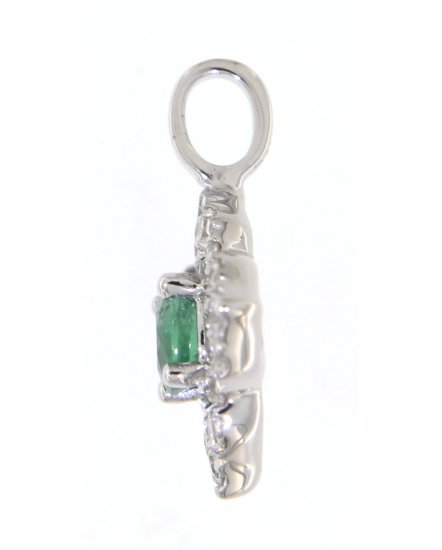RHOMBUS SHAPE COLORED STONE DIAMOND PENDANT (TP1788)