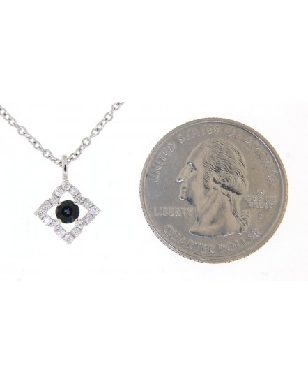 RHOMBUS SHAPE COLORED STONE DIAMOND PENDANT (TP1788)