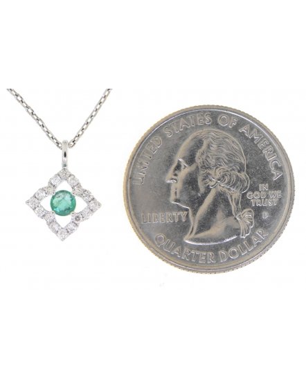 RHOMBUS SHAPE COLORED STONE DIAMOND PENDANT (TP1788)