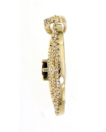 OVAL STYLE COLORED STONE DIAMOND PENDANT (TP1789)