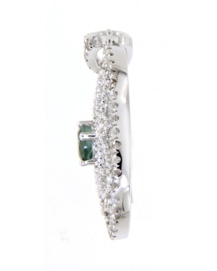 OVAL STYLE COLORED STONE DIAMOND PENDANT (TP1789)