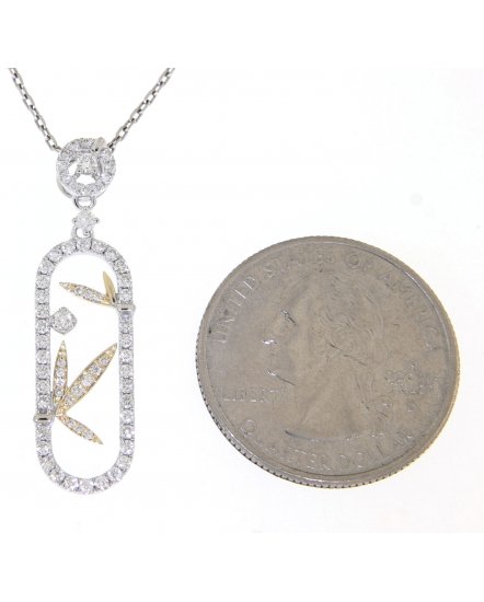LEAF STYLE OPEN BAR DIAMOND PENDANT (TP1792)