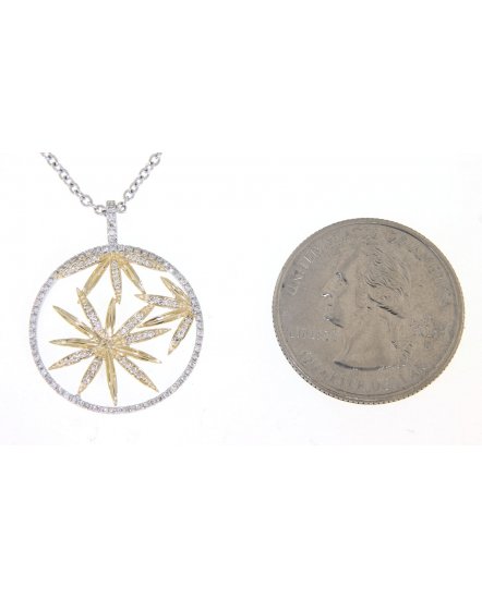 LEAF STYLE ROUND DIAMOND PENDANT (TP1793)