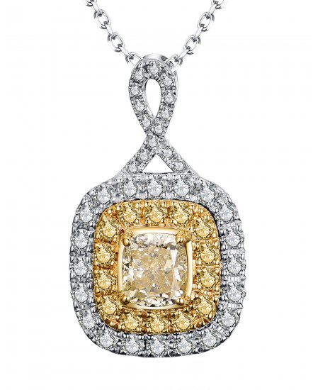 MULTI TONE CUSHION DIAMOND PENDANT (TP1795)