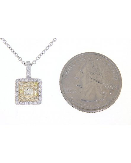 MULTI TONE PRINCESS CUT DIAMOND PENDANT (TP1803)