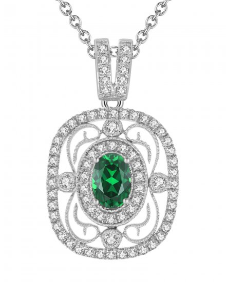 OVAL EMERALD DIAMOND PENDANT (TP1805)