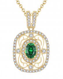 OVAL EMERALD DIAMOND PENDANT (TP1805)
