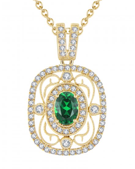 OVAL EMERALD DIAMOND PENDANT (TP1805)