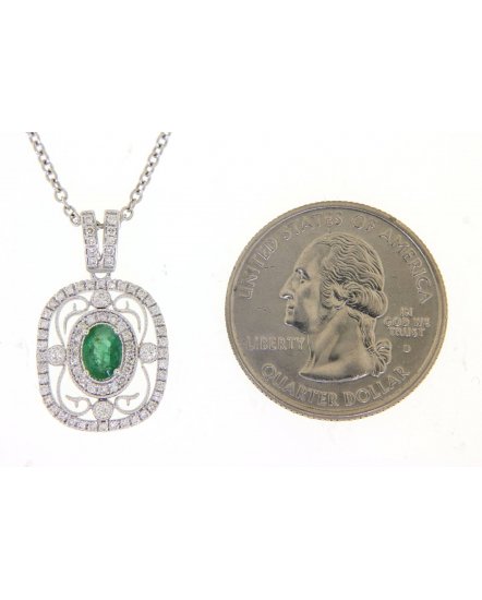 OVAL EMERALD DIAMOND PENDANT (TP1805)