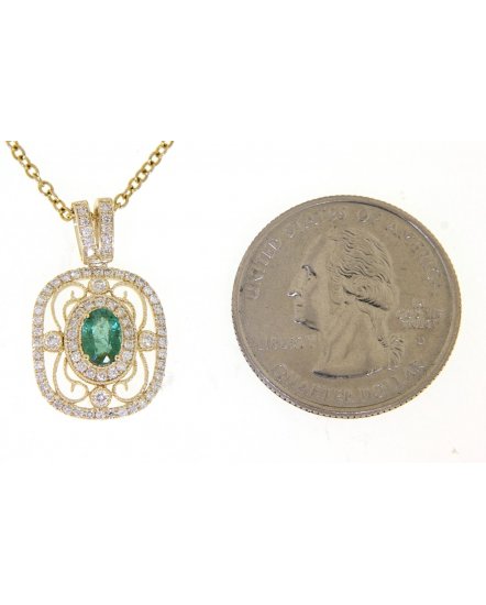 OVAL EMERALD DIAMOND PENDANT (TP1805)