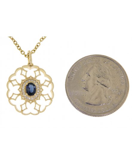 OVAL SAPPHIRE DIAMOND PENDANT (TP1807)