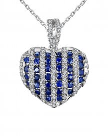 HEART SHAPE SAPPHIRE DIAMOND PENDANT (TP1828)