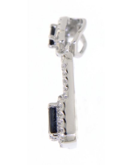 RECTANGLE SAPPHIRE DIAMOND PENDANT (TP1829)