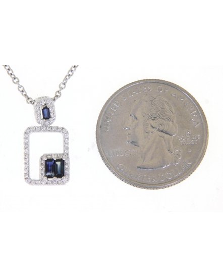 RECTANGLE SAPPHIRE DIAMOND PENDANT (TP1829)
