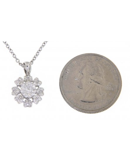 FLORAL STYLE CLUSTER DIAMOND PENDANT (TP1833)