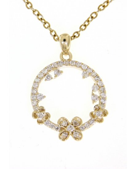 FLORAL STYLE ROUND DIAMOND PENDANT (TP1834)