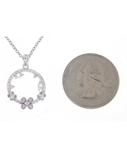 FLORAL STYLE ROUND DIAMOND PENDANT (TP1834)