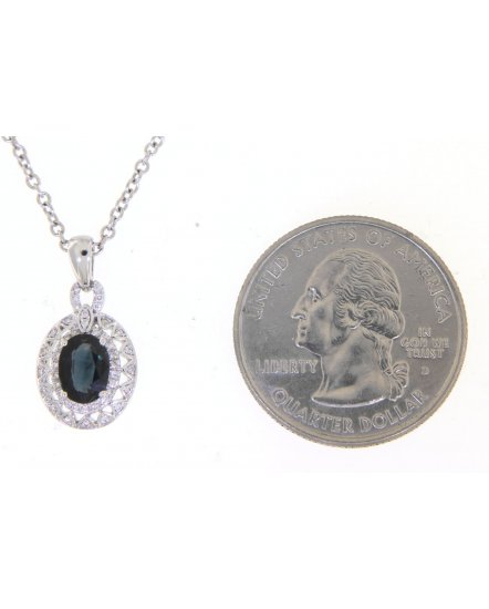 OVAL COLORED STONE DIAMOND PENDANT (TP1845)