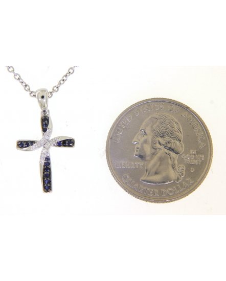 CROSS SAPPHIRE DIAMOND PENDANT (TP1847)