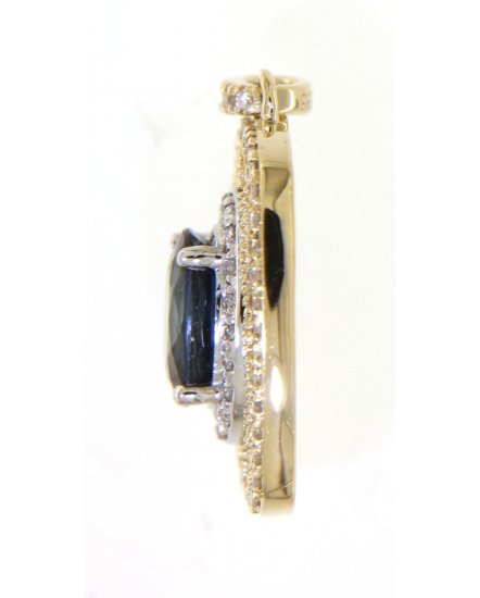 OVAL COLORED STONE DIAMOND PENDANT (TP1870)