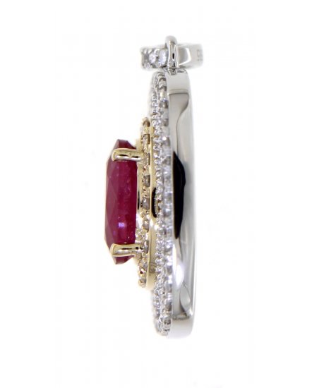 OVAL COLORED STONE DIAMOND PENDANT (TP1870)
