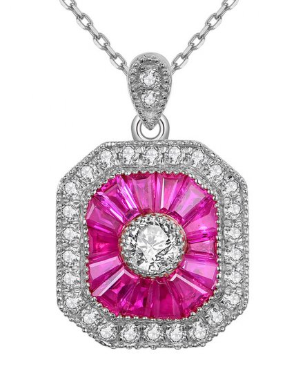 OCTAGON STYLE RUBY DIAMOND PENDANT (TP1875)