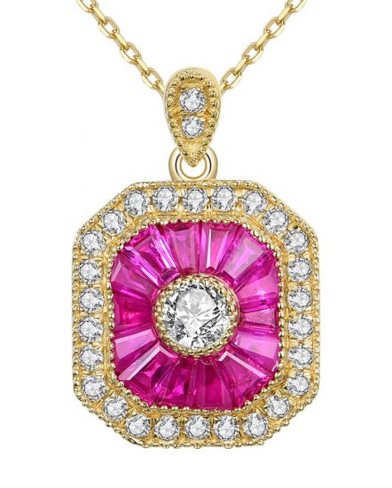 OCTAGON STYLE RUBY DIAMOND PENDANT (TP1875)