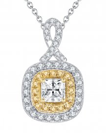 MULTI TONE CUSHION DIAMOND PENDANT (TP1880)