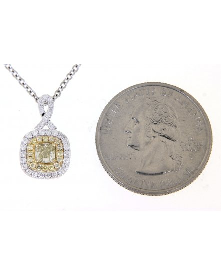 MULTI TONE CUSHION DIAMOND PENDANT (TP1880)