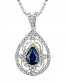 PEAR SAPPHIRE DIAMOND PENDANT (TP1883)