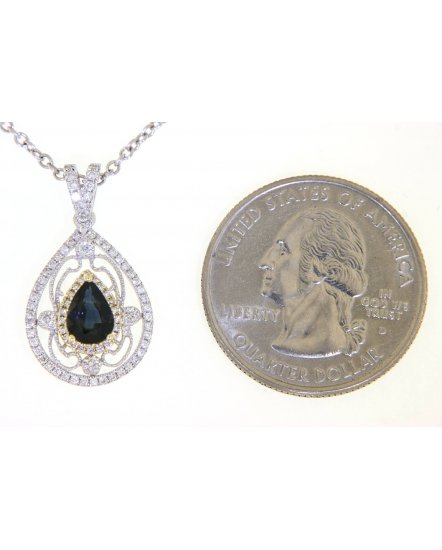 PEAR SAPPHIRE DIAMOND PENDANT (TP1883)