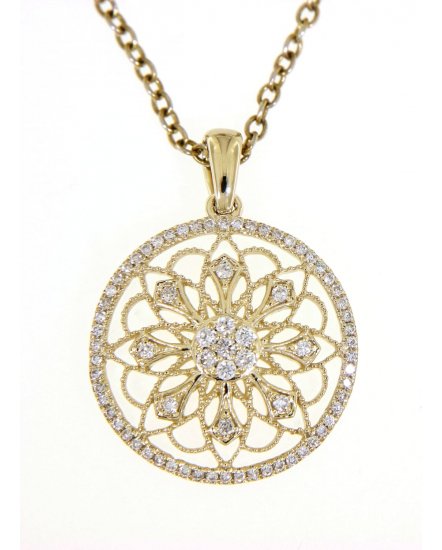 FLORAL ROUND DIAMOND PENDANT (TP1888)