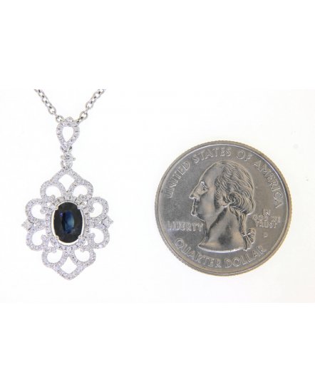 OVAL SAPPHIRE DIAMOND PENDANT (TP1890)