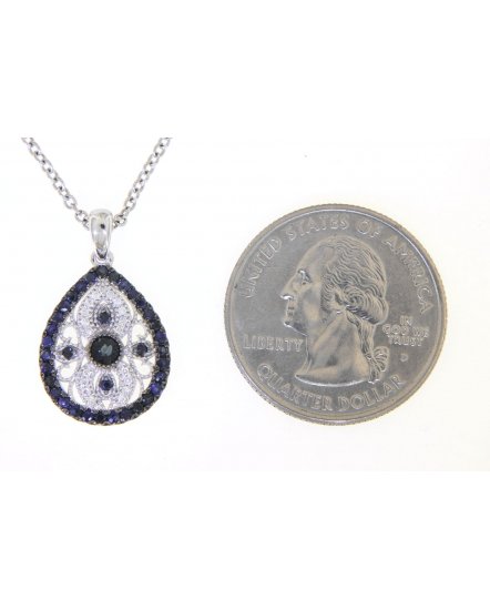 PEAR STYLE SAPPHIRE DIAMOND PENDANT (TP1893)