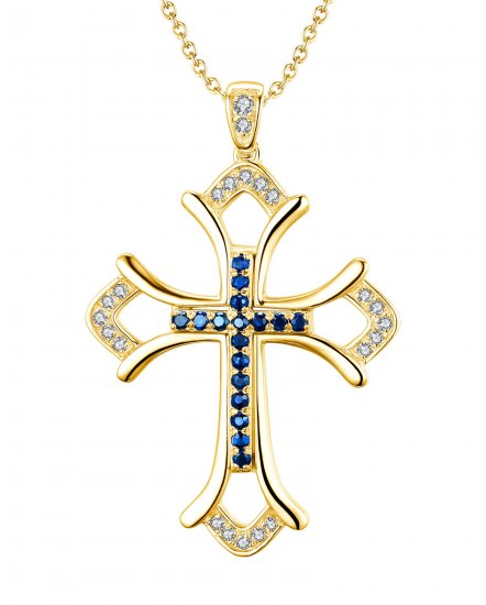 CROSS SAPPHIRE DIAMOND PENDANT (TP1899)