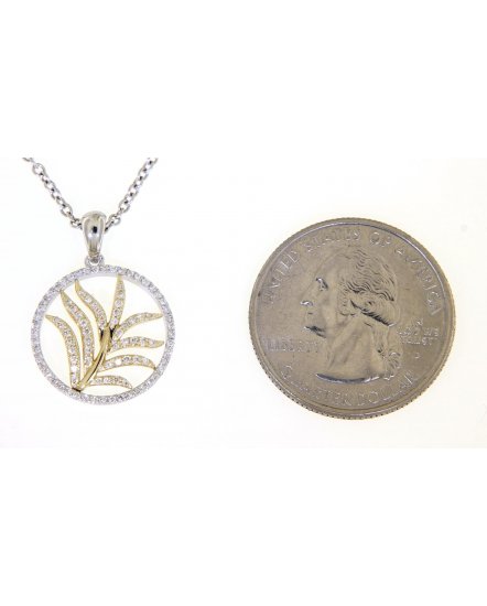 LEAF STYLE ROUND DIAMOND PENDANT (TP1901)