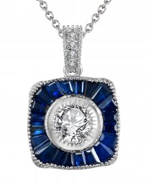 BAGUETTE SAPPHIRE DIAMOND PENDANT (TP1909)