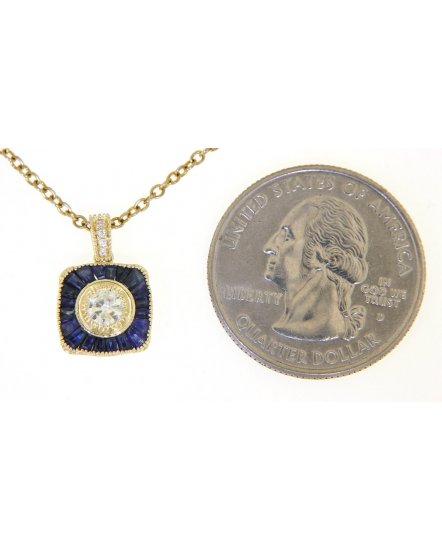 BAGUETTE SAPPHIRE DIAMOND PENDANT (TP1909)