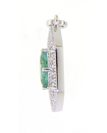 HEXAGON STYLE OVAL EMERALD DIAMOND PENDANT (TP1914)