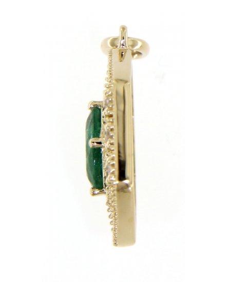 HEXAGON STYLE OVAL EMERALD DIAMOND PENDANT (TP1914)